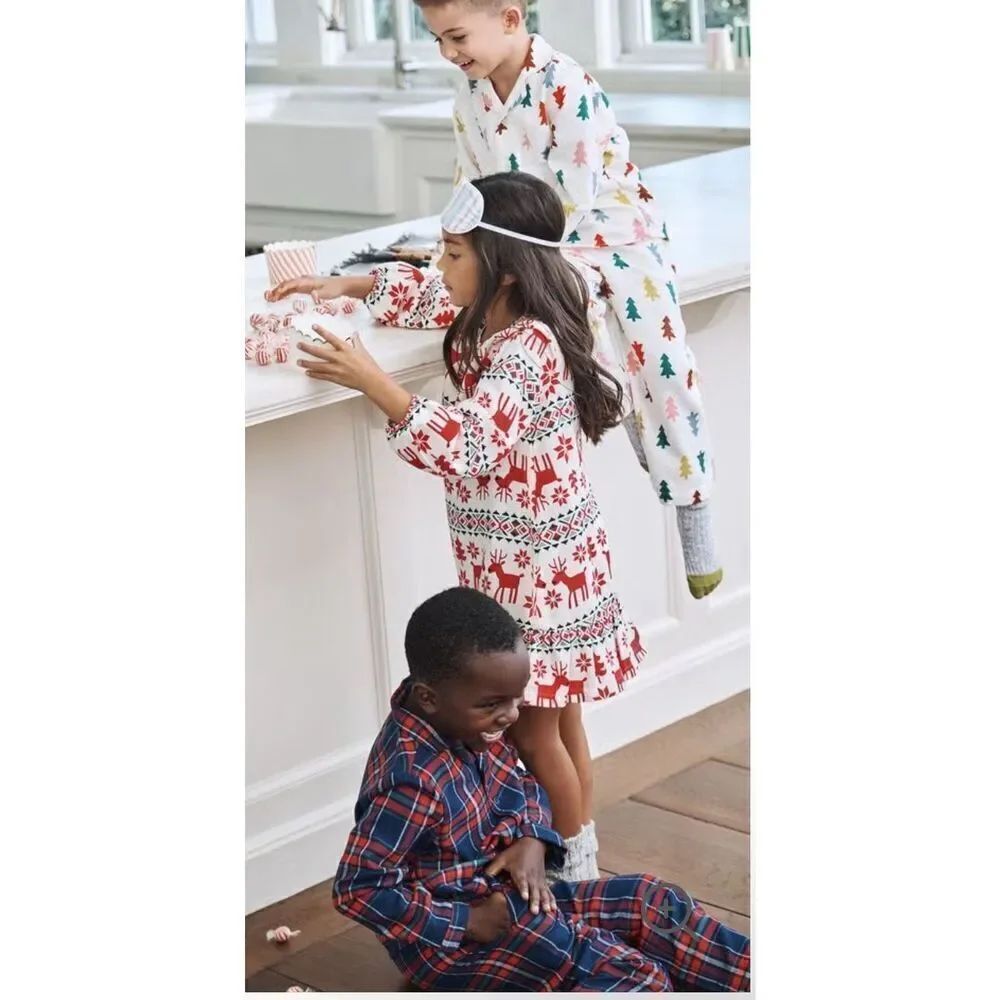 Hanna Anderson kids holiday flannel nightgown 12